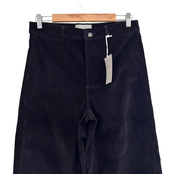 Everlane NWT Corduroy Wide Leg Straight Pant Black Size 10 - Picture 4 of 12